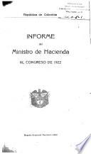 Informe del Ministro de Hacienda al Congreso