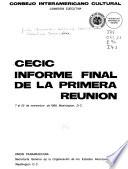 Informe final de la reunión [de la] CECIC