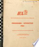 Instituto Interamericano de Cooperacion Para la Agricultura Programa-operativo 1984