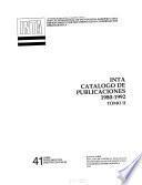 INTA catálogo de publicaciones, 1980-1992