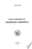 Intento de bibliografía de la onomástica hispánica