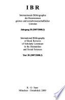 International Bibliography of Book Reviews of Scholarly Literature Chiefly in the Fields of Arts and Humanities and the Social Sciences