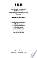 Internationale Bibliographie der Rezensionen wissenschaftlicher Literatur