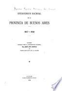 Intervención nacional en la Provincia de Buenos Aires, 1917-1918