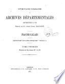 Inventaire sommaire des Archives départementales ...