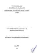 Inventario, evaluación de los recursos naturales
