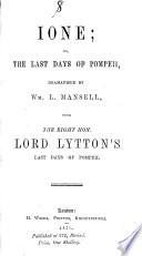 Ione; Or, The Last Days of Pompeii, Dramatised ...