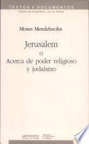 Jerusalem, o Acerca de poder religioso y judaísmo
