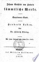 Joh. Gottfr. v. Herder's Leben