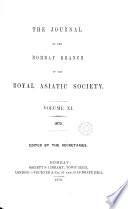 Journal of the Bombay Branch of the Royal Asiatic Society
