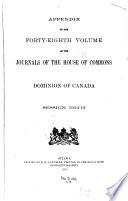 Journals of the House of Commons of the Dominion of Canada