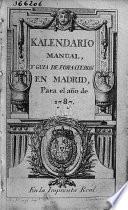 Kalendario manual y guia de forasteros en Madrid