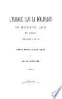 L'analogie dans la déclinaison des substantifs latins en Gaule