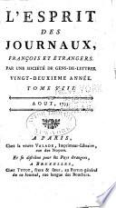 L'Esprit des journaux, françois et étrangers