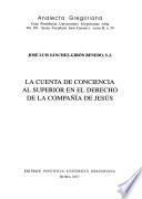 La cuenta de conciencia al Superior en el derecho de la Compañía de Jesús