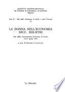 La Donna Nell'economia Secc. XIII-XVIII
