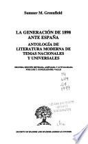 La Generación de 1898 ante España