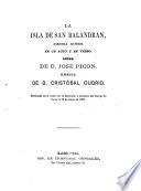 La isla de San Balandran, zarzuela ilusoria en 1 acto y en verso. Musica de Cristobal Oudrid