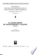 La legislazione di Valentiniano e Valente (364-375)
