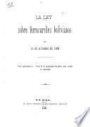 La ley sobre ferrrocariles bolivianos de 31 de octubre de 1889