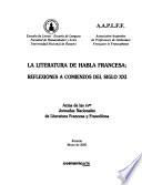La literatura de habla francesa