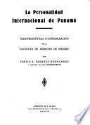 La Personalidad internacional de Panama