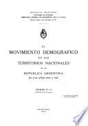La Población y el movimiento demográfico de la República Argentina en los años ...