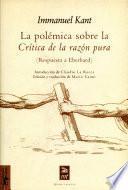 La polémica sobre la Crítica de la razón pura