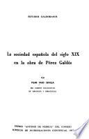 La sociedad española del siglo XIX en la obra de Pérez Galdós