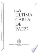 La última carta de Páez?