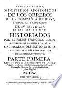 Labor Evangelica, Ministerios Apostolicos De Los Obreros De La Compania De Jesus, Fundacion, Y Progressos De Su Provincia En Las Islas Filipinas