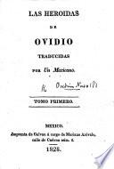 Las Heroidas de Ovidio, traducidas por un Mexicano