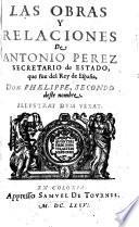 Las obras y relaciones de Antonio Pérez