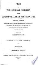 Laws of the General Assembly of the Commonwealth of Pennsylvania