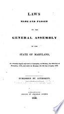 Laws of the State of Maryland