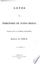 Laws of the Territory of New Mexico Passed by the Legislative Assembly, Session of 1858-9