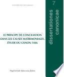 Le principe de conciliation dans les causes matrimoniales. Étude du canon 1446