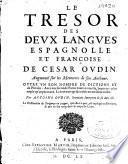 Le tresor des deux langues espagnolle et françoise