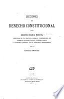 Lecciones de derecho constitucional