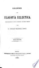 Lecciones de filosofía ecléctica