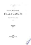 Les correspondants d'Alde Manuce