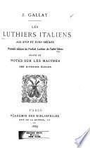 Les luthiers italiens aux XVIIe et XVIIIe siècles