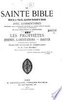 Les prophètes Jérémie, Lamentations, Baruch