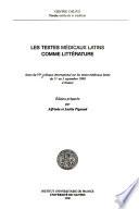 Les textes médicaux latins comme littérature