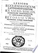 Lexicon ecclesiasticum latino-hispanicum