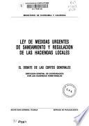 Ley de medidas urgentes de saneamiento y regulación de las haciendas locales