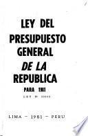 Ley del presupuesto general de la República para 1981