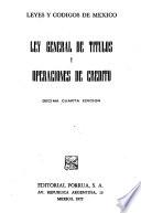 Ley general de títulos y operaciones de crédito