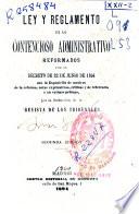 Ley y reglamento de lo contencioso-administrativo