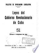 Leyes del Gobierno revolucionario de Cuba